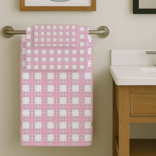 Chic Light Pink Towels Modern Bath Essentials Badhandtuch Set