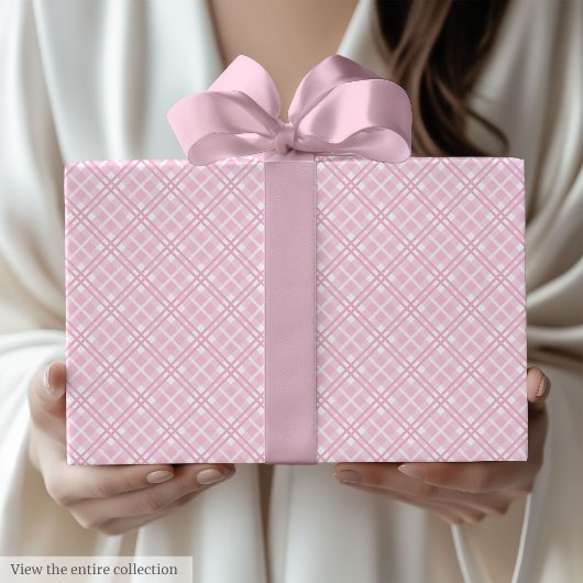 Chic Light Pink & White 60th Birthday Wrapping Geschenkpapier