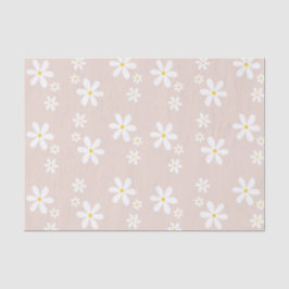 Chic Light Pink & White Daisy Wiederholung Muster Seidenpapier