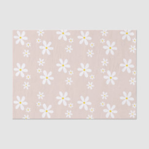 Chic Light Pink & White Daisy Wiederholung Muster Seidenpapier