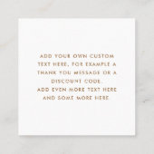 Chic light sage green custom logo thank you card quadratische visitenkarte (Rückseite)