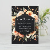 Chic Light Sage Peach Wedding Save The Date (Stehend Vorderseite)