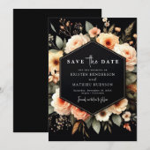 Chic Light Sage Peach Wedding Save The Date (Vorne/Hinten)