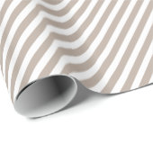 Chic Light Taupe Grau Brown White Stripes Muster Geschenkpapier (Rolleneckpunkt)