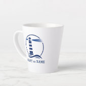 Chic Lighthouse mit Ihrem Boot oder Name 2 Seite Milchtasse (Linke Ecke)