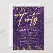 Chic Lila 40. Geburtstag 40 Einladung (Vorderseite)