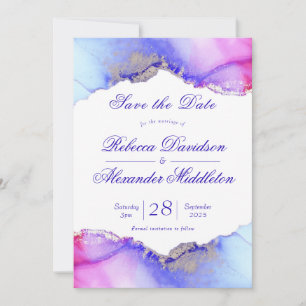 Chic Lila Amethyst Wedding Save The Date
