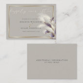 Chic Lila Anthurium und Pampas Grass Visitenkarte (Vorne/Hinten)