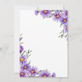 Chic Lila Aster Floral Botanischer Geburtstag Einladung (Rückseite)