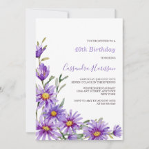 Chic Lila Aster Floral Geburtstag