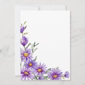 Chic Lila Aster floral Greenerity Geburtstag Einladung (Rückseite)