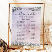 Chic Lila Black Silver Service Price Menü Menükarte