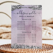 Chic Lila Black Silver Service Price Menü Menükarte