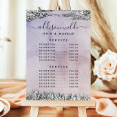 Chic Lila Black Silver Service Price Menü Menükarte