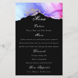 Chic Lila Black Wedding Menu