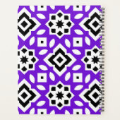 Chic Lila Black & White Geometric Personalisiert Planer (Rückseite)