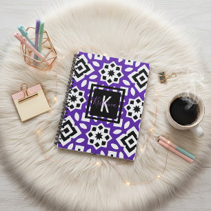 Chic Lila Black & White Geometric Personalisiert Planer