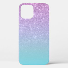 Chic Lila Blue Glitzer Ombre Gradient Case-Mate iPhone Hülle