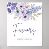 Chic Lila Blume Script Brautparty Favoriten Poster (Vorne)