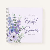 Chic Lila Blume Script Brautparty Guest Notizblock (Vorderseite)