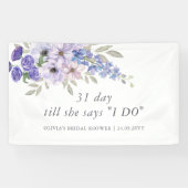 Chic Lila Blume Script Brautparty Willkommen Banner (Horizontal)