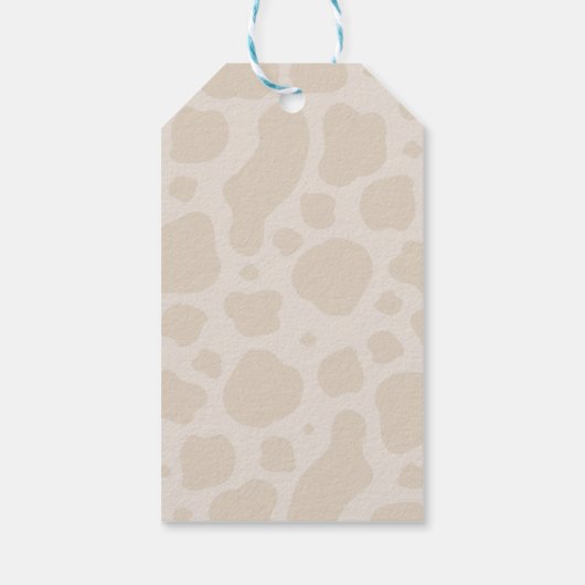 Chic Lila Boho Highland Cow Girl Babydusche Geschenkanhänger (Rückseite)