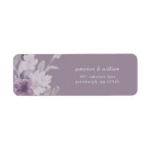 Chic Lila Botanical Wedding Return Label (Vorne)