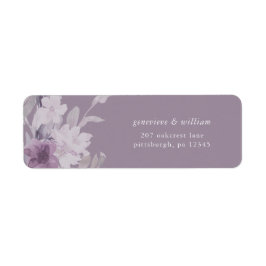Chic Lila Botanical Wedding Return Label