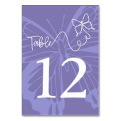 Chic Lila Butterfly Garden Wedding Sign Tischnummer (Rückseite)