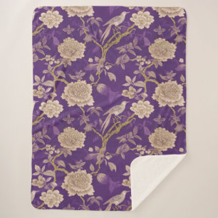 Chic lila Chinoiserie Sherpadecke