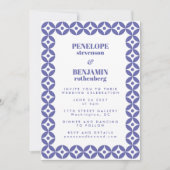 Chic Lila Classic Mid Mod Geometric Wedding Einladung (Vorderseite)