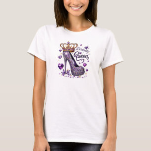 Chic lila Diamant-Geburtstagskäse T-Shirt