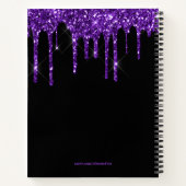 Chic Lila Dripping Glitzer Monogramm Name Rezept Notizblock (Rückseite)