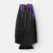 Chic Lila Driving Glitzer Monogram Name Flaschenkühler (Rückseite)