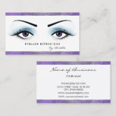 Chic Lila Eyes Girly Eyelash Extensions Boutique Visitenkarte (Vorne/Hinten)