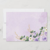 Chic Lila Floral Elephant Drive by Baby Dusche Einladung (Rückseite)