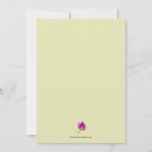 Chic Lila Floral Engagement Party Einladung (Rückseite)