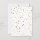 Chic Lila Floral Gold Confetti Hochzeit Empfang Einladung (Rückseite)