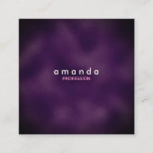 Chic lila floral pink Burgundy Glitzer Monogramm Quadratische Visitenkarte (Vorderseite)