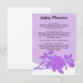 Chic Lila Floral Safety Measures Begleitkarte (Vorne/Hinten)