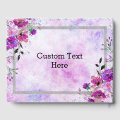 Chic Lila Floral & Silver Frame Wedding Monogram Gästebuch (Rückseite)