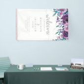 Chic Lila Floral & Silver Wedding Willkommen Banner (Messeveranstaltung)