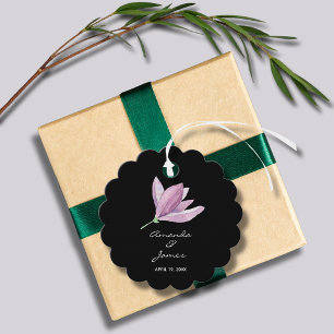 Chic Lila Floral Vielen Dank Geschenkanhänger