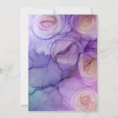 Chic Lila Floral Wedding Einladung (Rückseite)