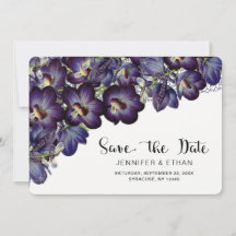 Chic Lila Floral Wedding Save the Date