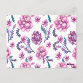 Chic Lila Floral werden Sie meine Brautjungfrau se Postkarte (Rückseite)