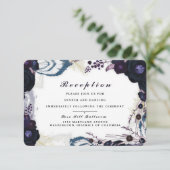 Chic Lila Floral Winter Empfang Card Begleitkarte (Stehend Vorderseite)