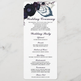Chic Lila Floral Winter Wedding Program Card Programm