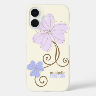 Chic Lila Florals iPhone 16 Hülle
