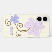 Chic Lila Florals Case-Mate iPhone Hülle (Rückseite (Horizontal))